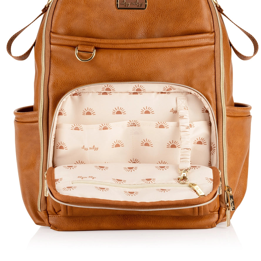Cognac Boss Plus™ Backpack Diaper Bag - Itzy Ritzy