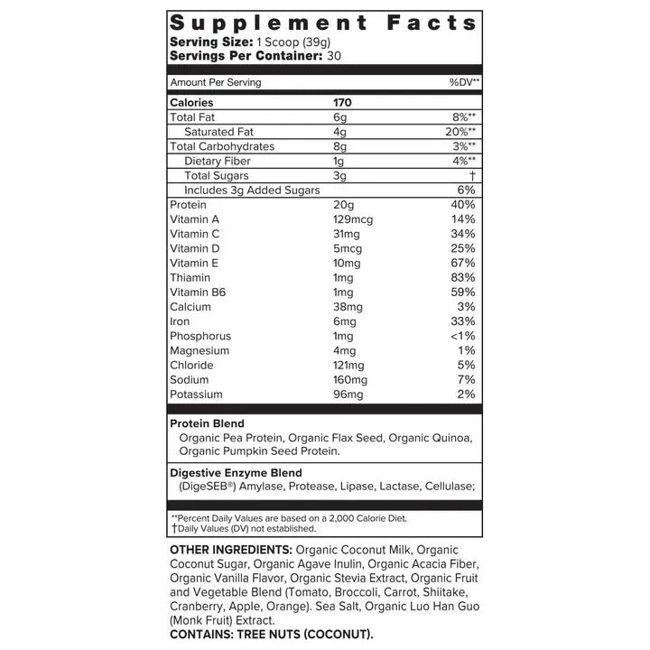 Plant Based Vanilla Protein - Organifi