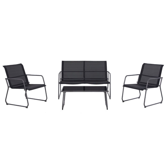 LAUSAINT HOME 4 Pieces Oversized Textilene  Conversation Set