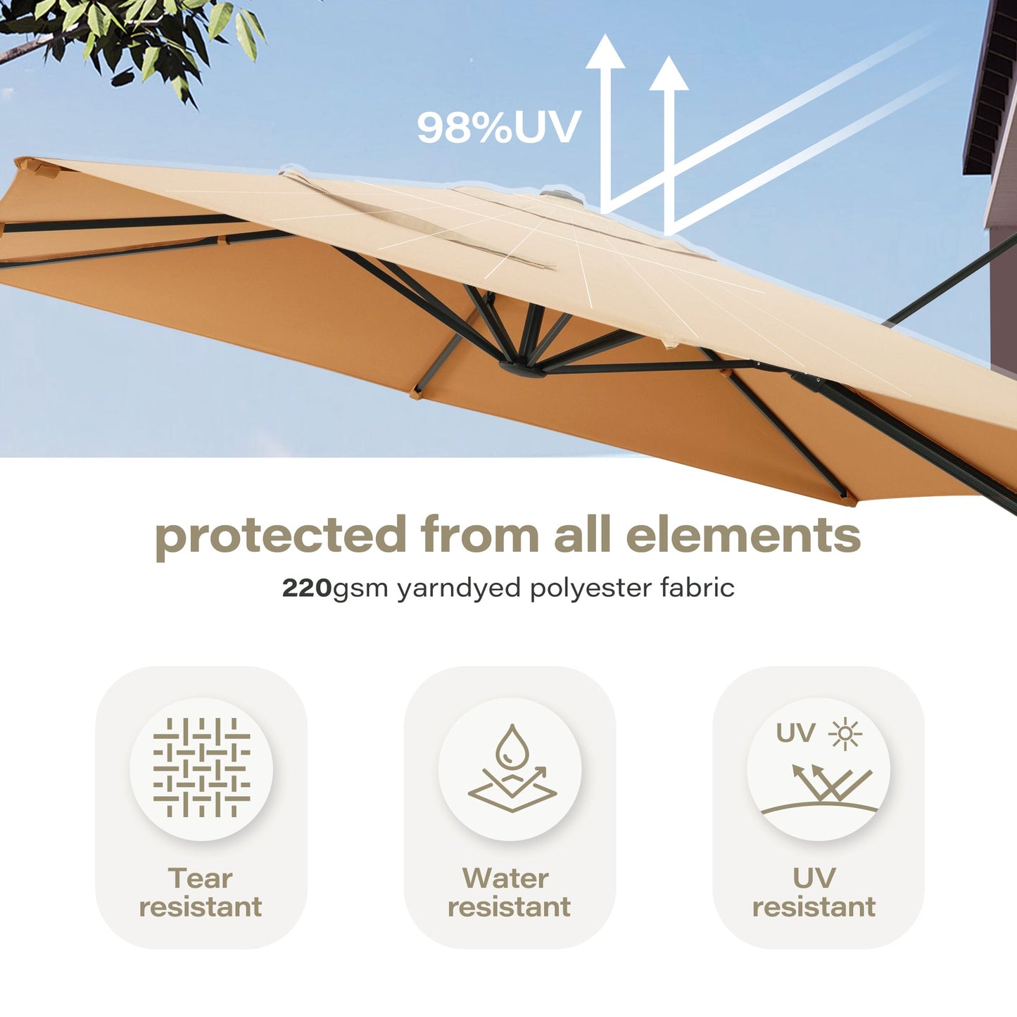 LAUSAINT HOME Square Cantilever Umbrella