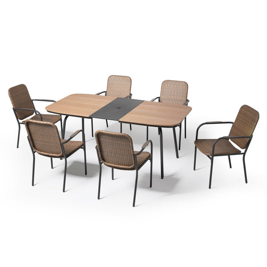 LAUSAINT HOME 7 Pieces Outdoor Patio Dining Set