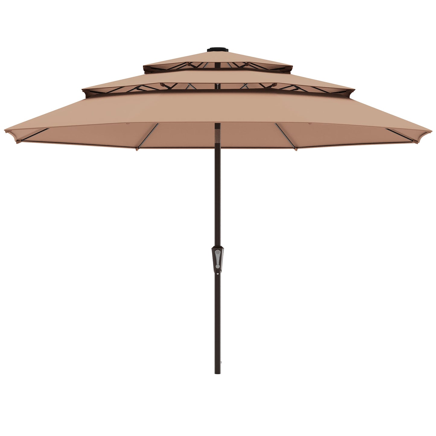 LAUSAINT HOME 10ft 3 Tier Patio Umbrella with Solar Lights