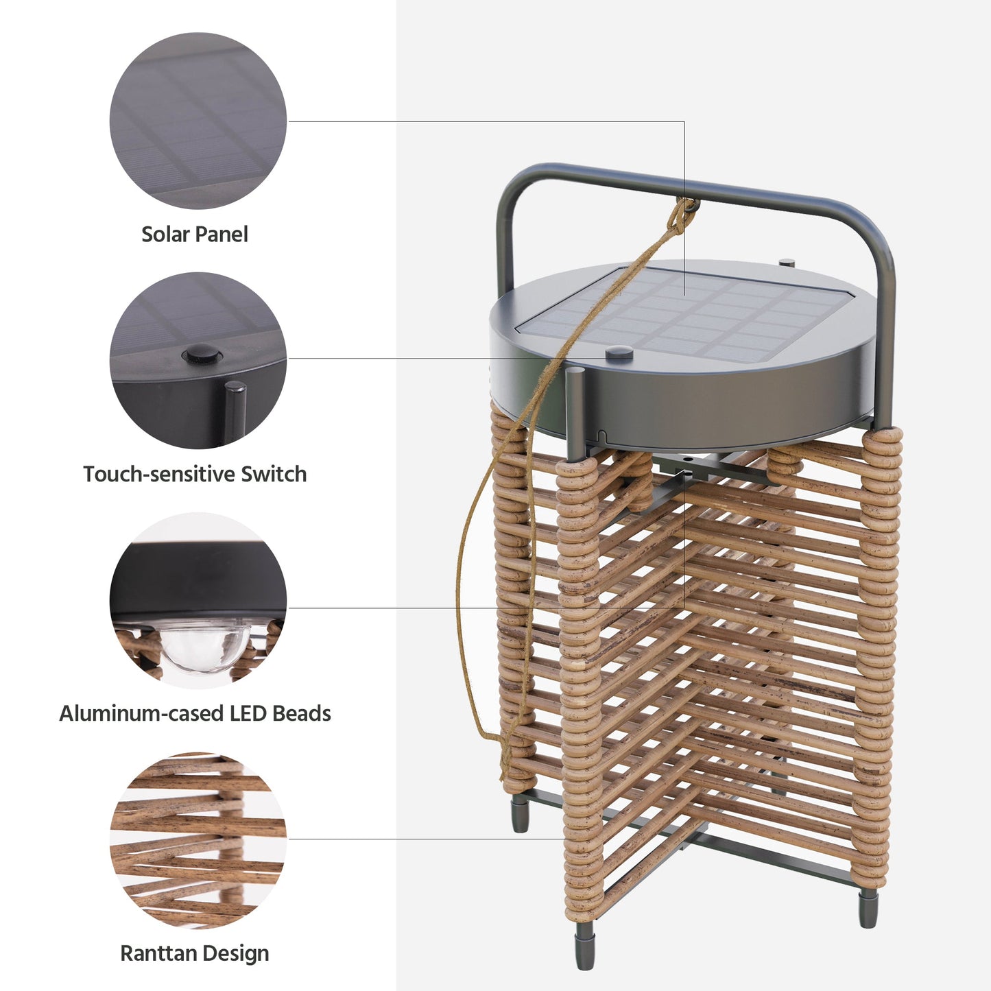 LAUSAINT HOME Outdoor Solar Table Lamp