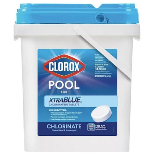 Clorox Pool&Spa XtraBlue Chlorinating Tablets- 12 lb 12-lb Bucket 3-in Pool Chlorine Tabs