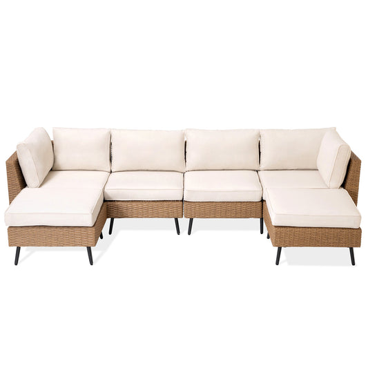 Lausaint Home 6-Piece Wicker Conversation Sofa