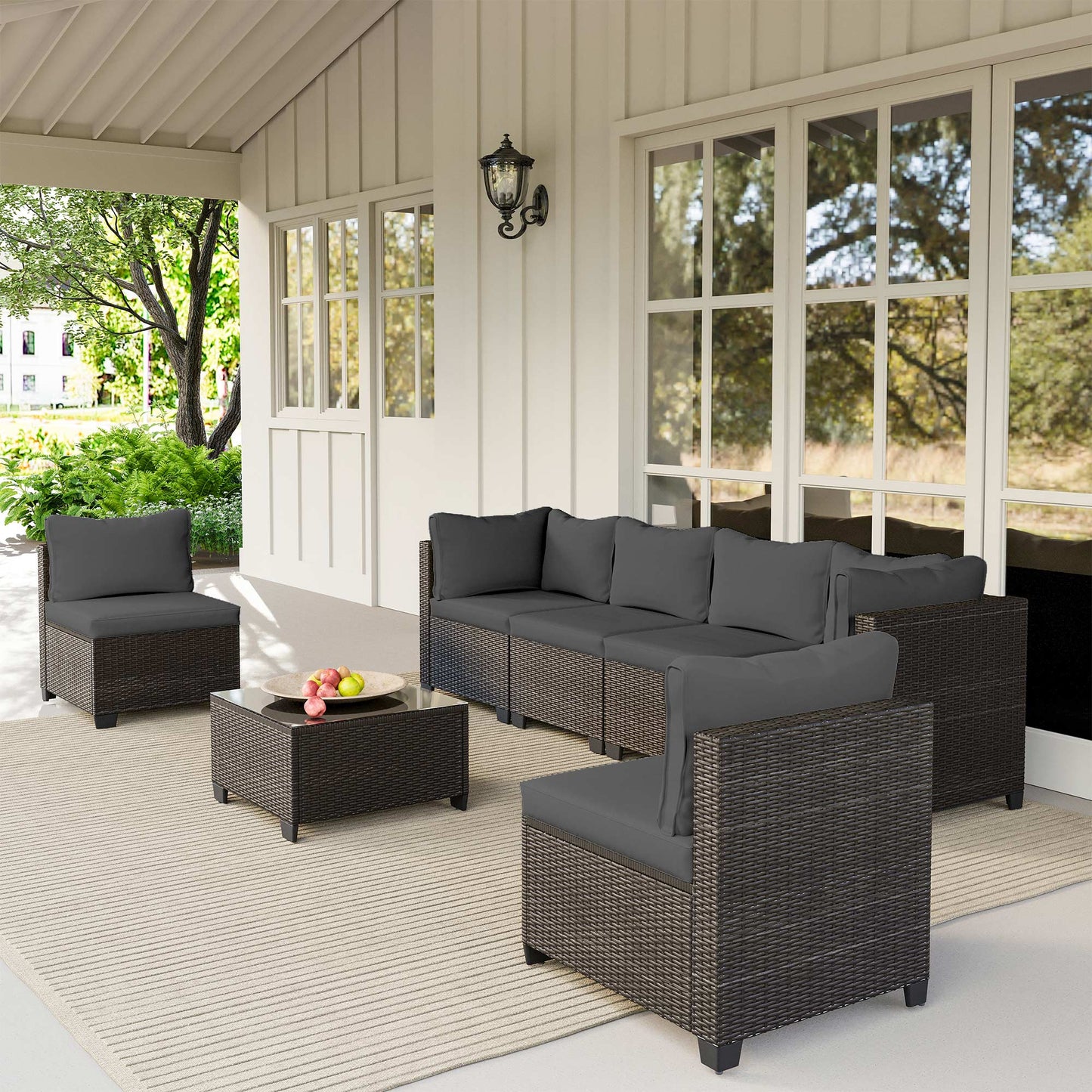 LAUSAINT HOME 7-Piece Wicker Outdoor Conversation Sets