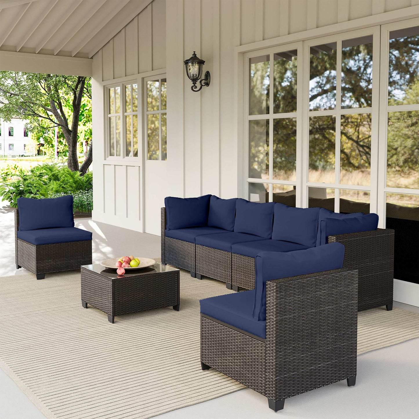 LAUSAINT HOME 7-Piece Wicker Outdoor Conversation Sets