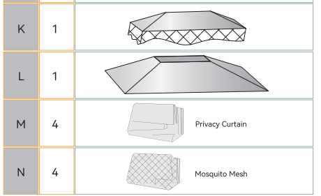 LAUSAINT HOME Accessories for 12' x 12'gazebo