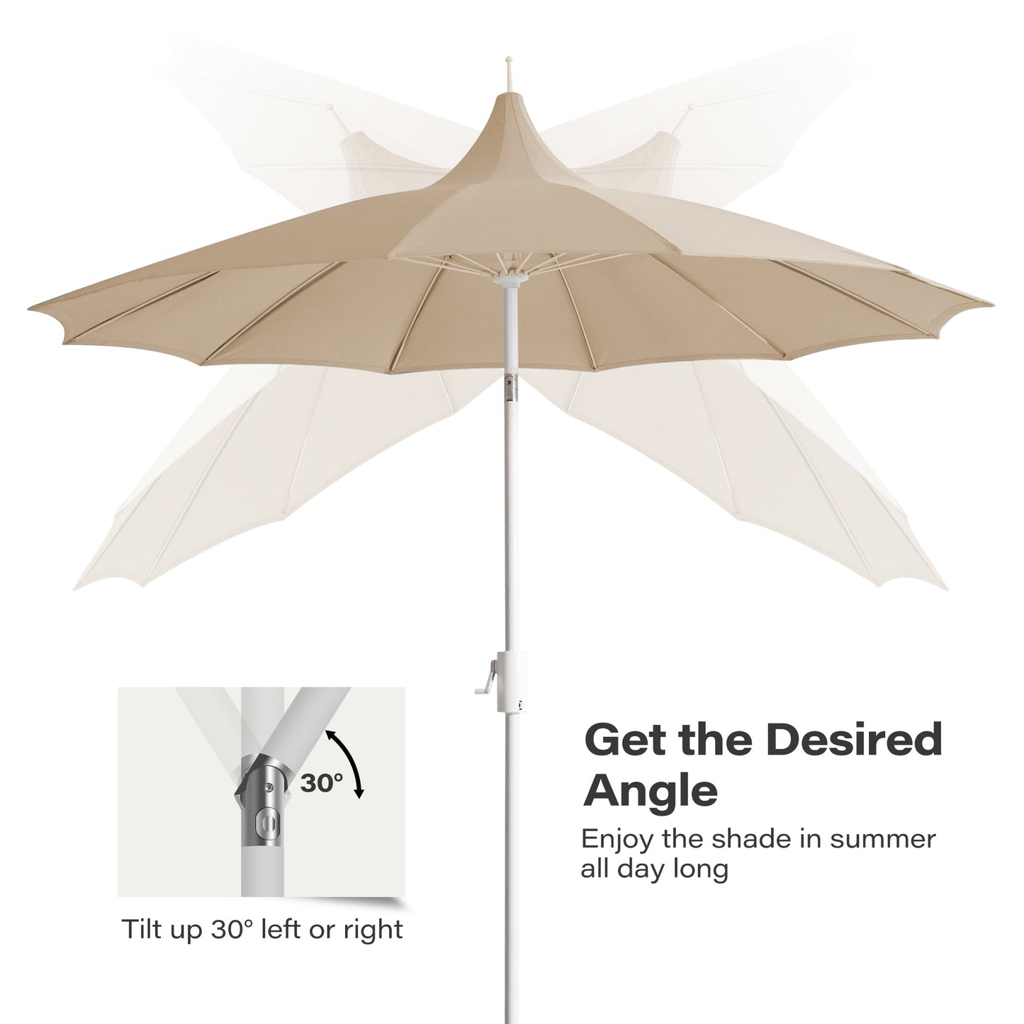 LAUSAINT HOME 9FT Patio Offset Umbrella
